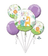 New Baby  5 Balloon Bouquet